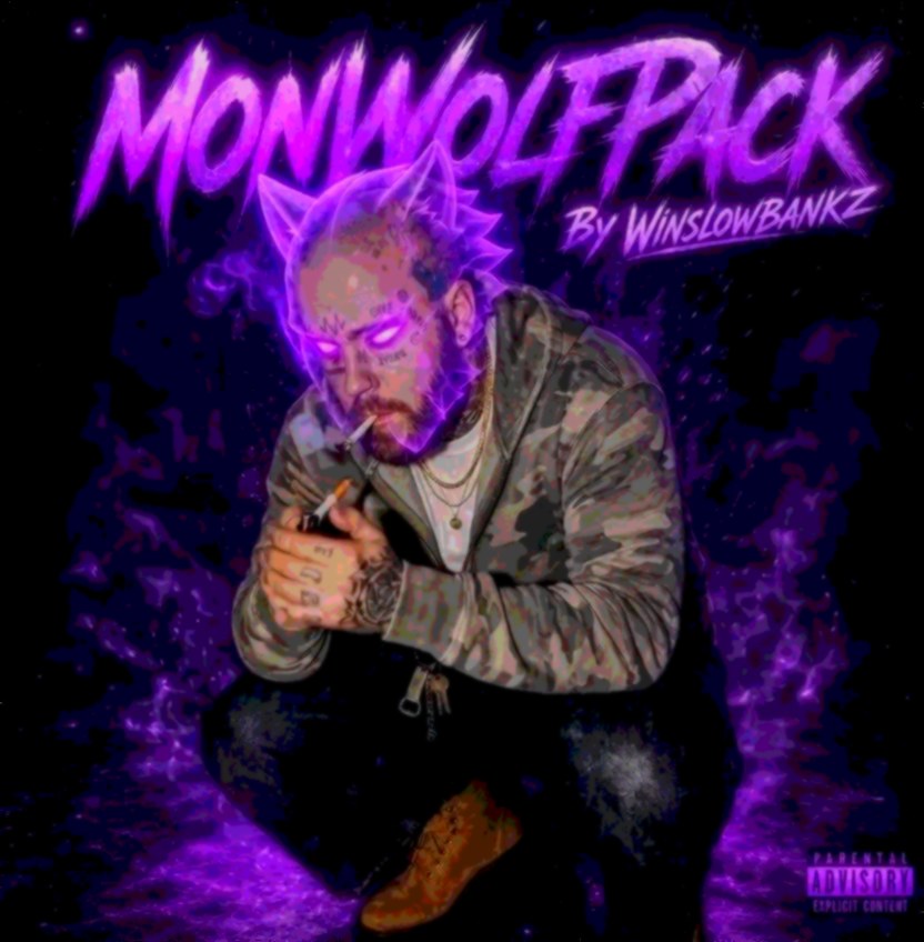 Bankz crouched in a purple-smoke alley, lighting a cigarette.