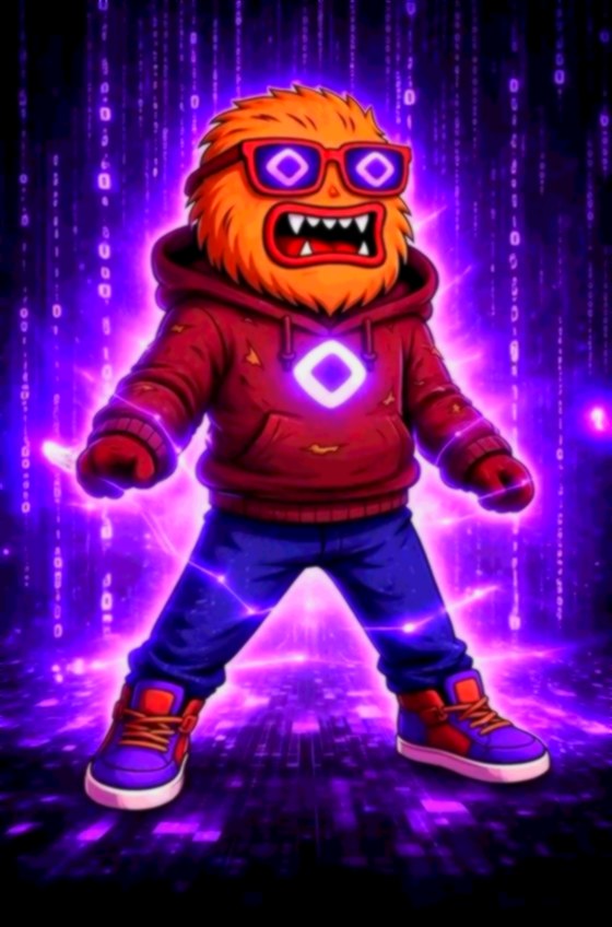 Monwolf charging at full speed, purple lightning trailing.