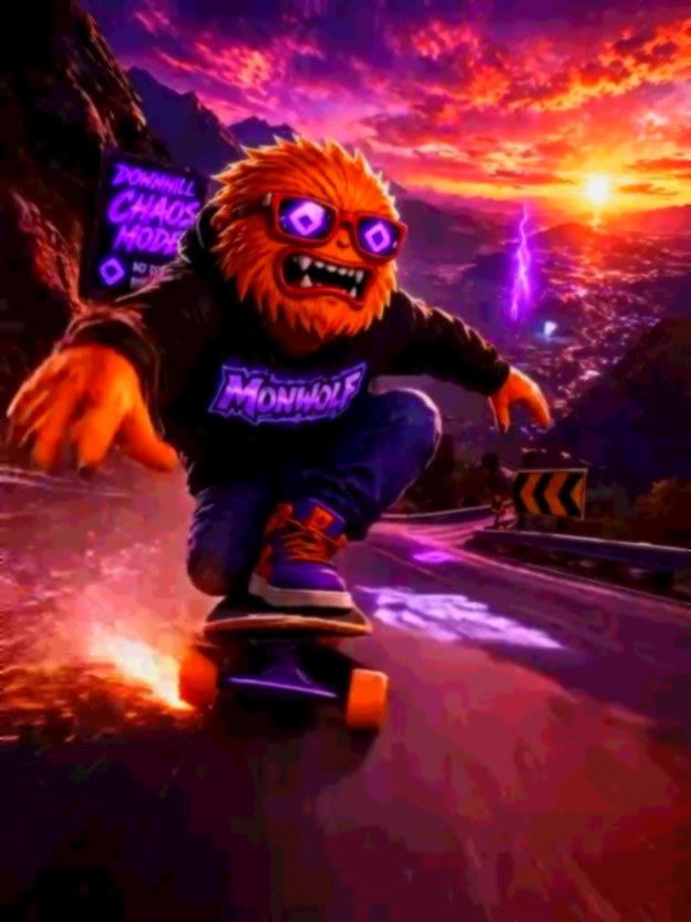 Skate alley action, lightning crashing.
