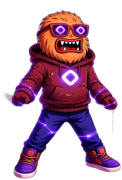MonWolf with the glowing diamond on his chest, full energy.
